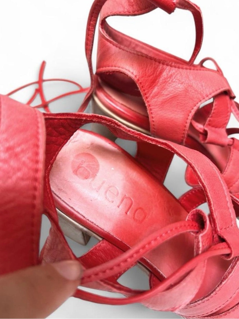 2008 Vintage Bueno | Soft Italian Leather Lace-Up Heeled Sandals - Picture 7 of 8